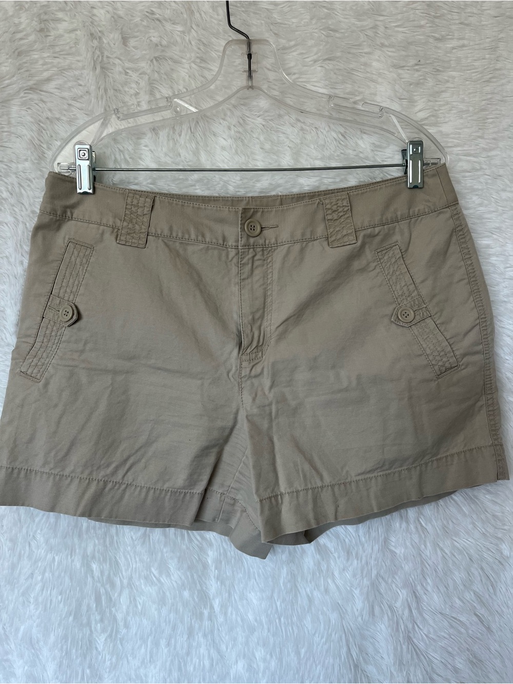Liz Wear Classic Women's Khaki Cotton Shorts-NWOT